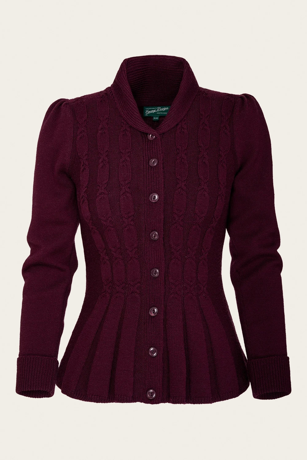 The Screen Siren Cardigan Black Cherry Wool – Ansicht 4 – emmy design