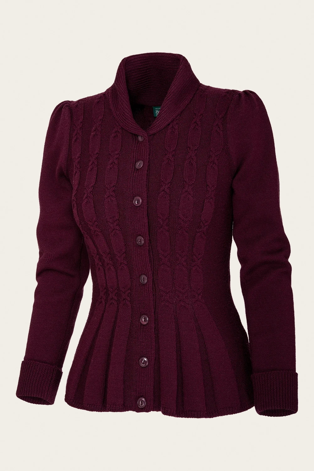 The Screen Siren Cardigan Black Cherry Wool – Ansicht 1 – emmy design