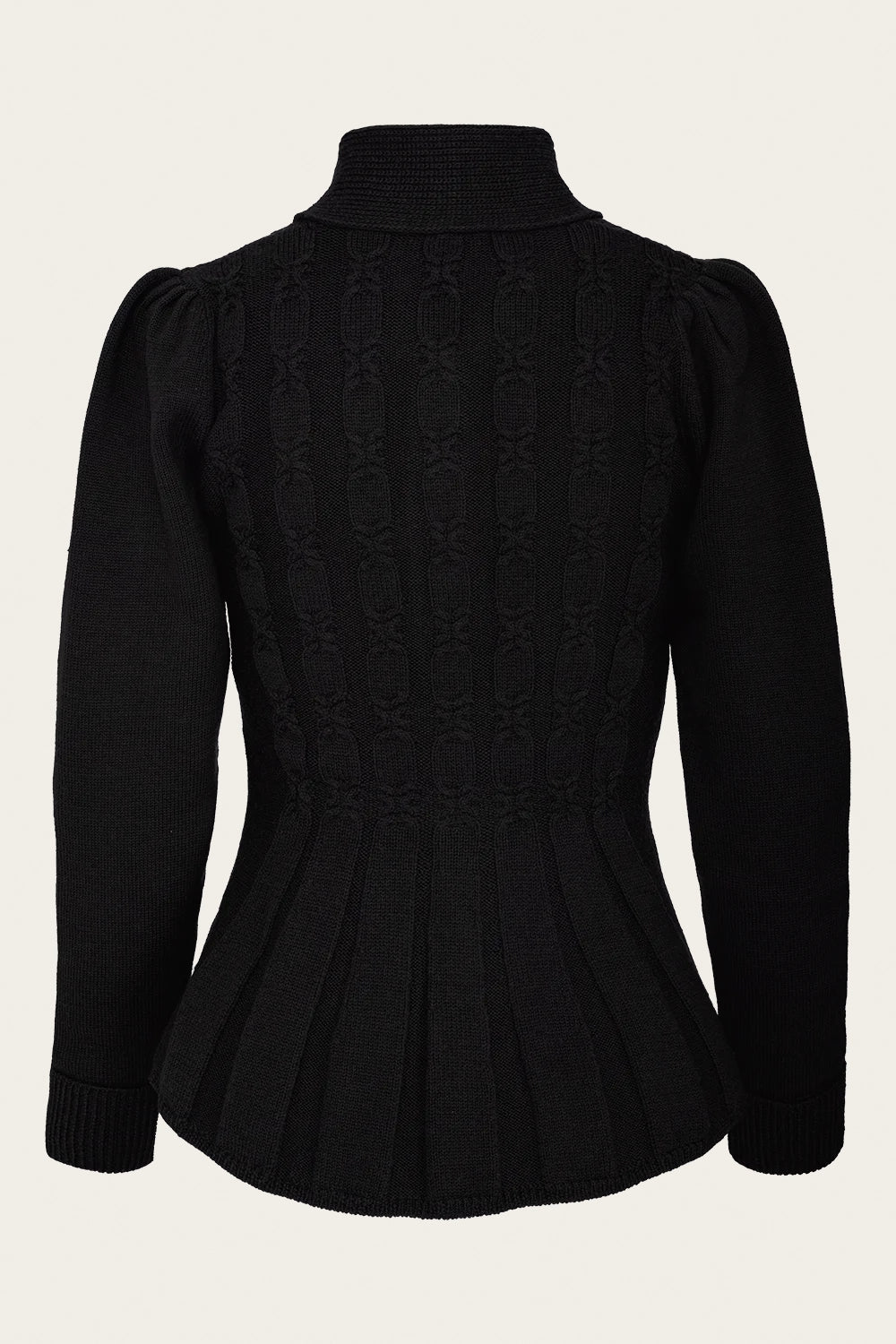 emmy design The Screen Siren Cardigan schwarz – Rückansicht mit Schößchen