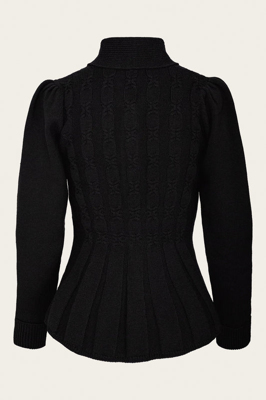 emmy design The Screen Siren Cardigan schwarz – Rückansicht mit Schößchen