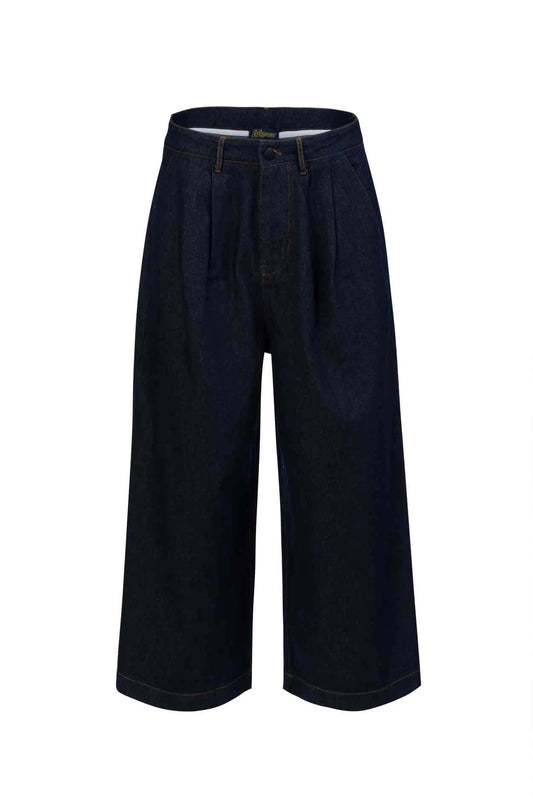 LaLamour Lotus Trousers Denim Dark Blue – Damen Marlenehose, Freisteller