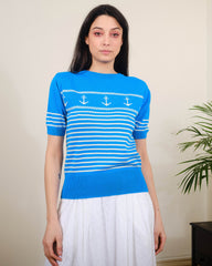 Strickpulli Anker Jacquard - blue