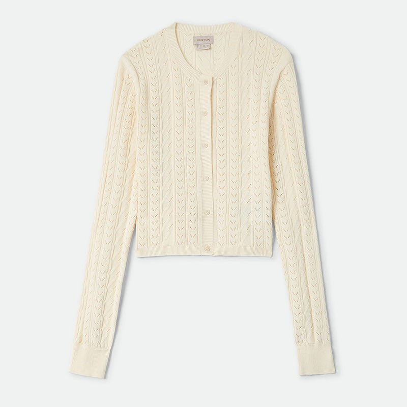 Brixton Bixby Lightweight Damen-Cardigan Wax Paper – Vorderansicht