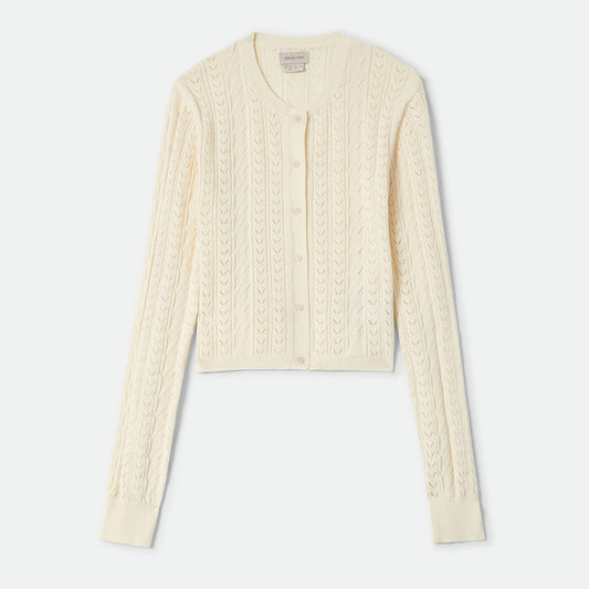 Brixton Bixby Lightweight Damen-Cardigan Wax Paper – Vorderansicht
