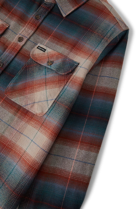 Detail des Karomusters am Brixton Bowery Flannel Multi Shadow