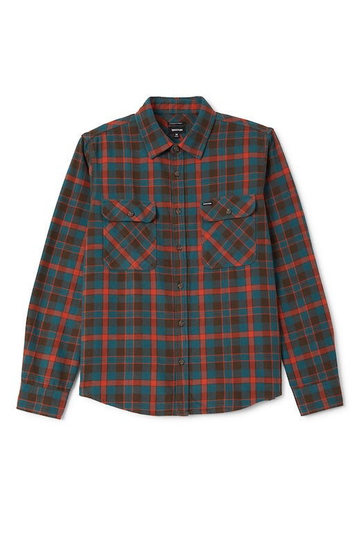 Brixton Bowery Flannel Herrenhemd Brown Ultra Marine – Vorderansicht