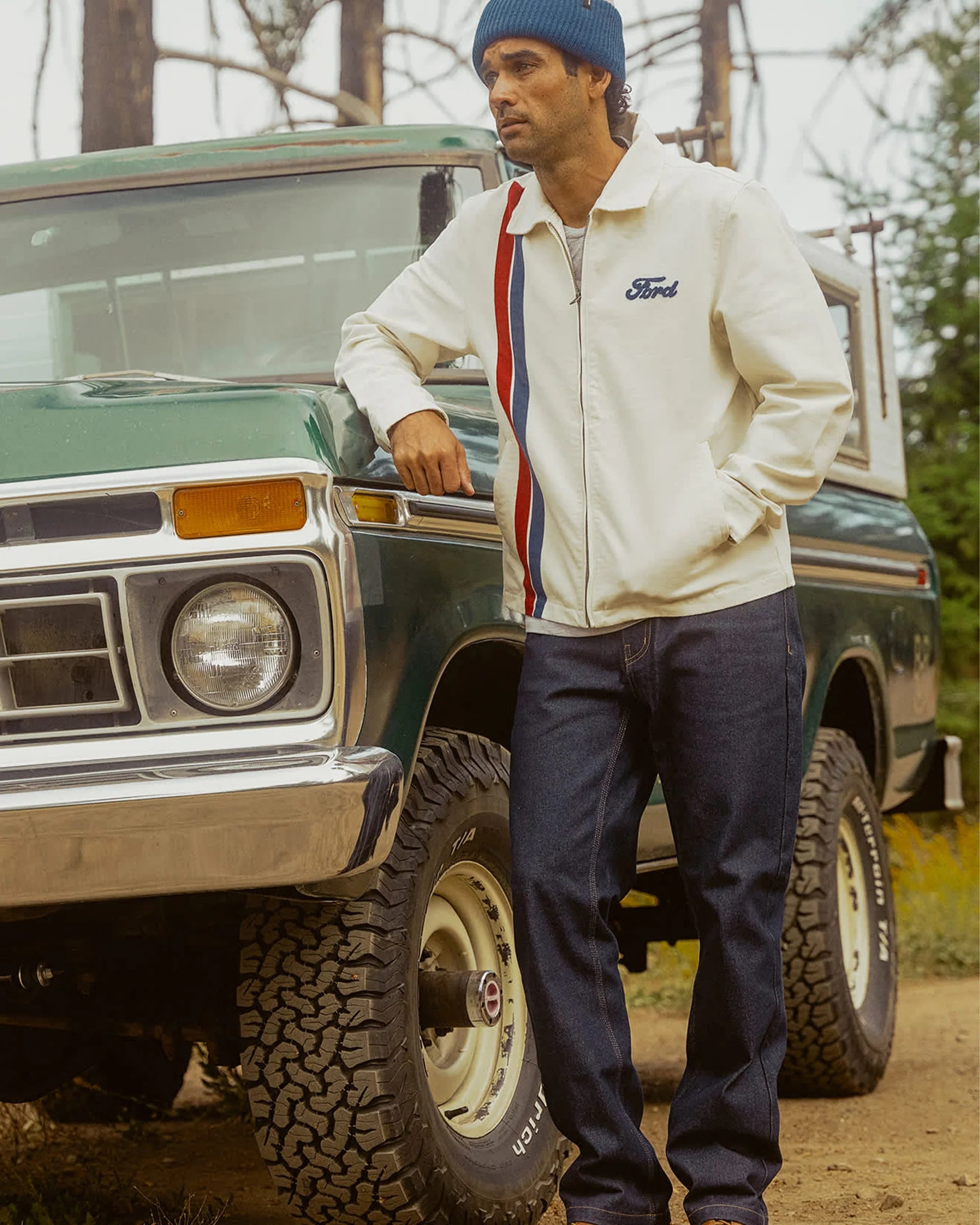 Brixton Ford Garage Jacket weiß Herrenjacke