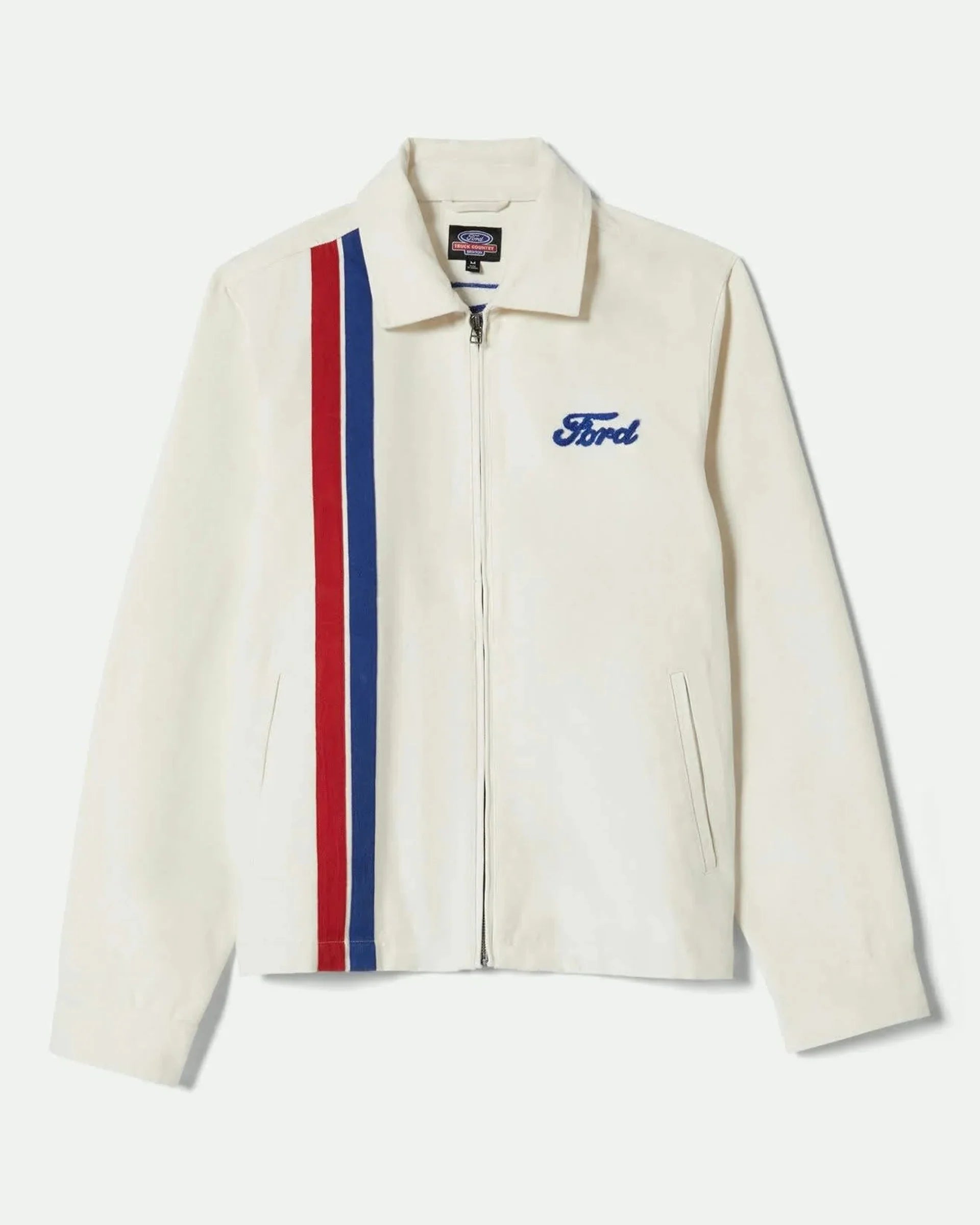 Retro Jacke Ford Brixton Wimbledon White Racing Stripes