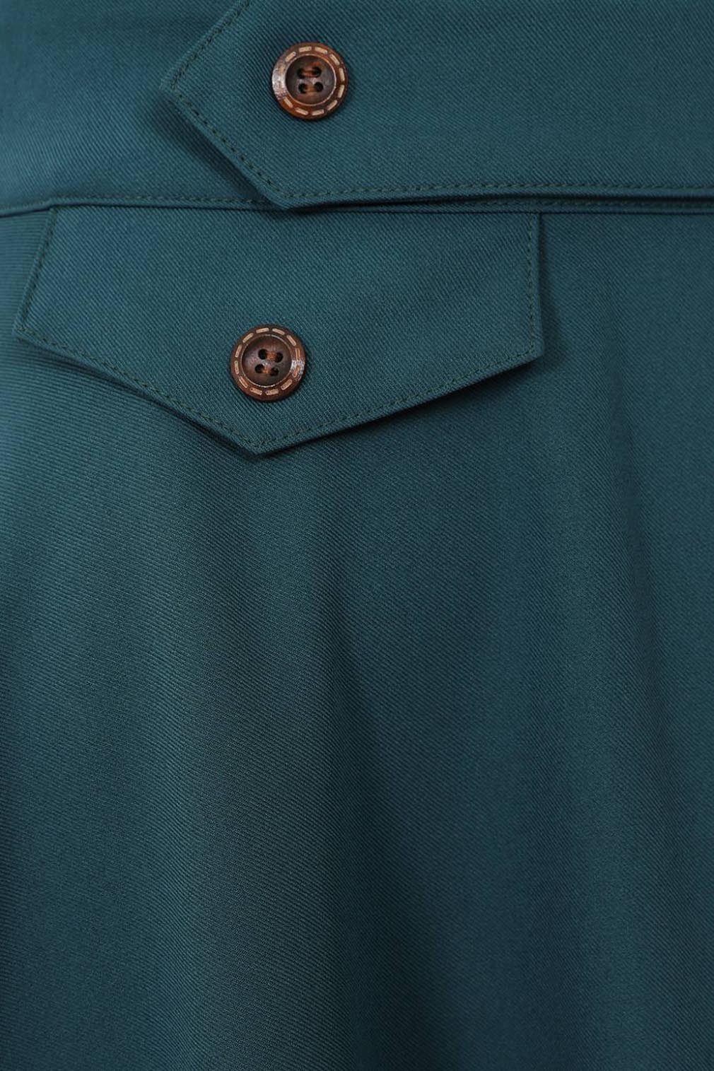 Banned Retro Book Club Swing Skirt in Petrol, Retro-Rock mit Seitentaschen, Produktansicht
