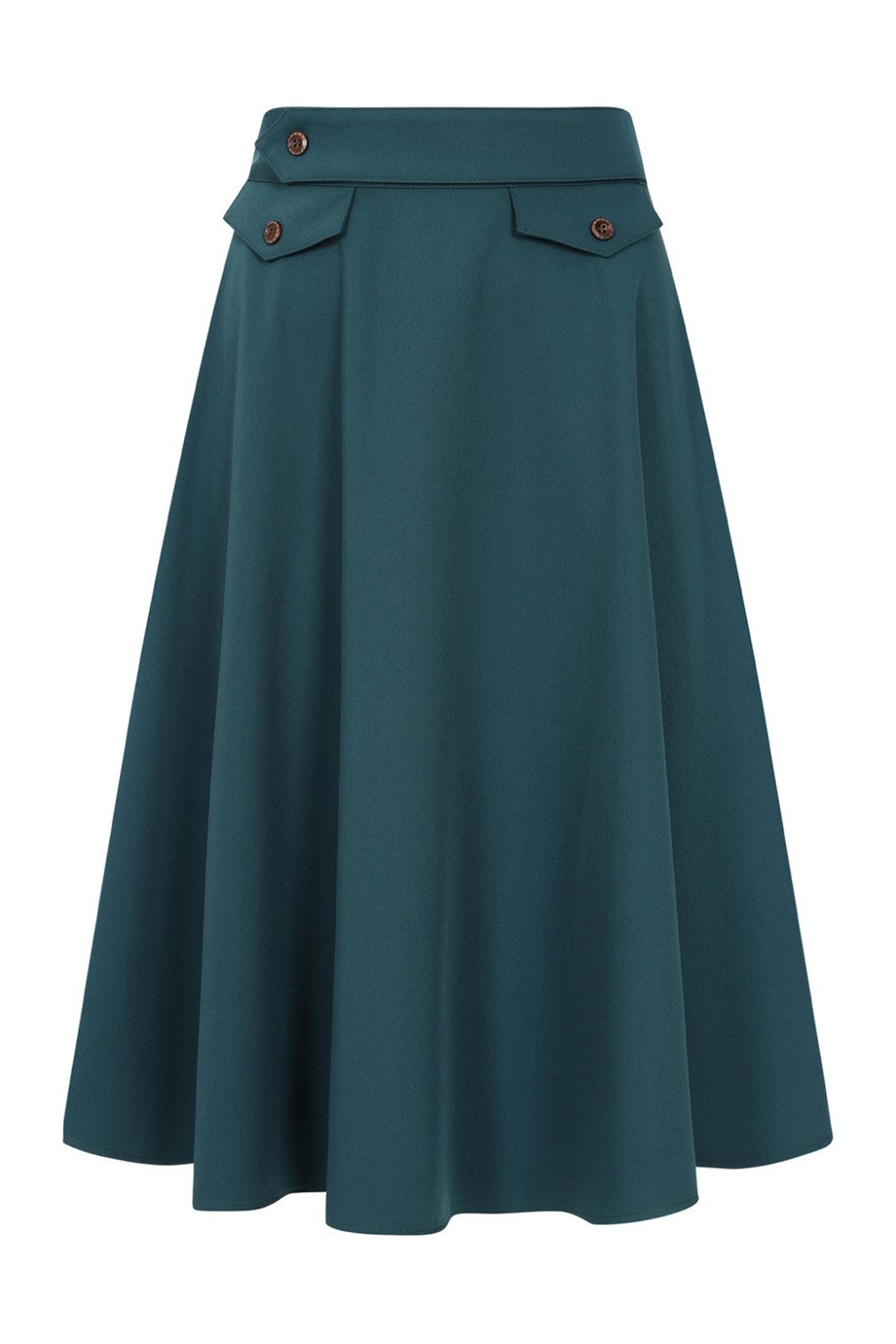 Banned Retro Book Club Swing Skirt in Petrol, Retro-Rock mit Seitentaschen, Produktfoto 1