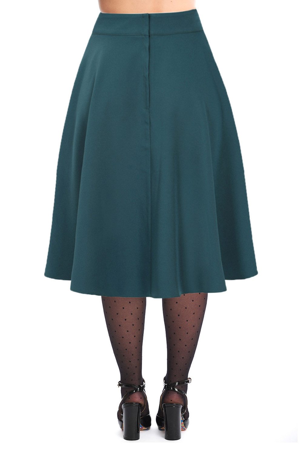 Banned Retro Book Club Swing Skirt in Petrol, Retro-Rock mit Seitentaschen, Produktfoto 2