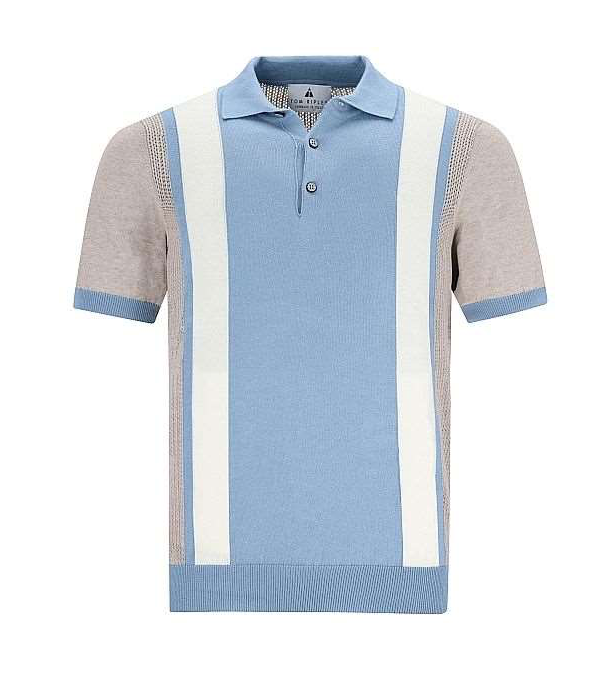Mens Knitted Polo - taupe