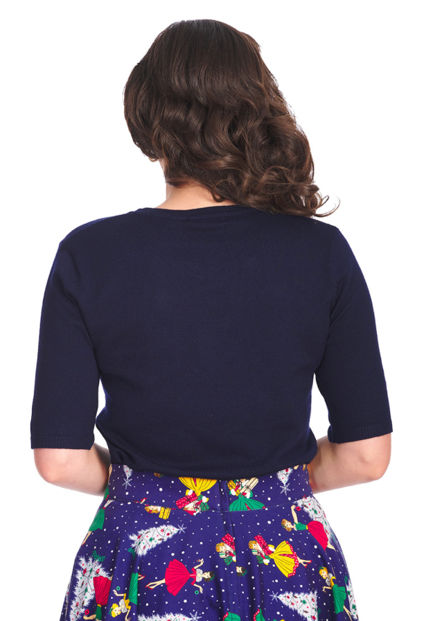 Vintage Christmas Holiday Pullover - marine - Dotty&Dan