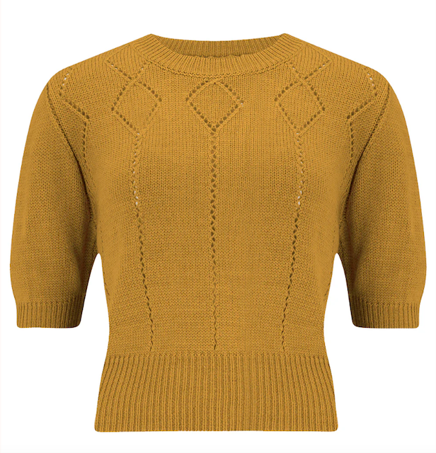 klassischer Vintage Pullover „Frances“ - mustard - Dotty&Dan