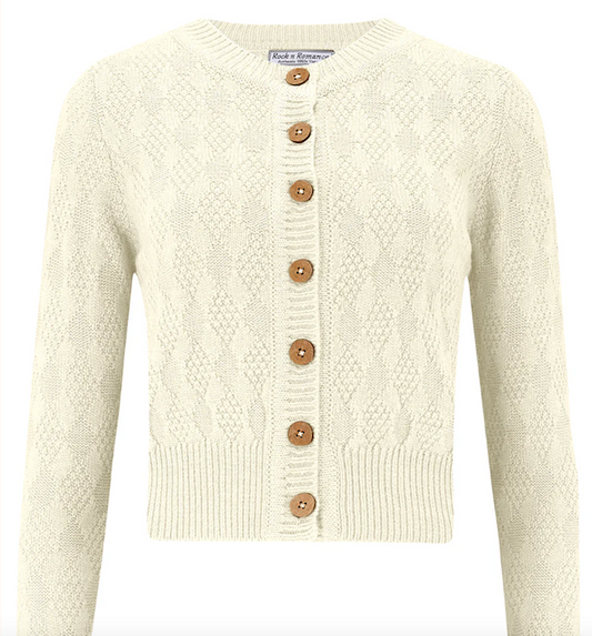 Vintage Rautenstrick-Cardigan „Sandra“ - creme - Dotty&Dan