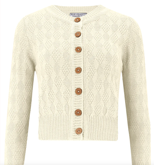 Vintage Rautenstrick-Cardigan „Sandra“ - creme - Dotty&Dan