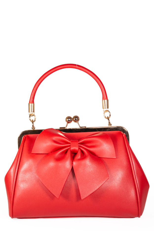 50s Red Lockwood Bow Handbag - Dotty&Dan