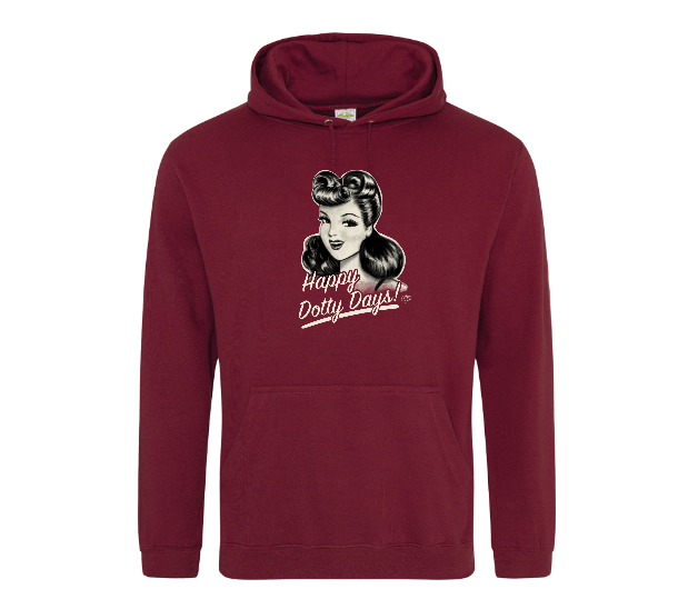 College Hoodie Unisex "Happy Dotty Days" - burgund - Dotty&Dan