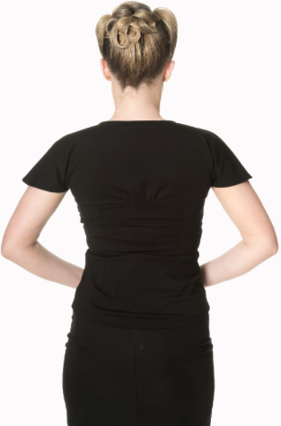 Rückansicht des schwarzen Banned Retro Vintage Tops