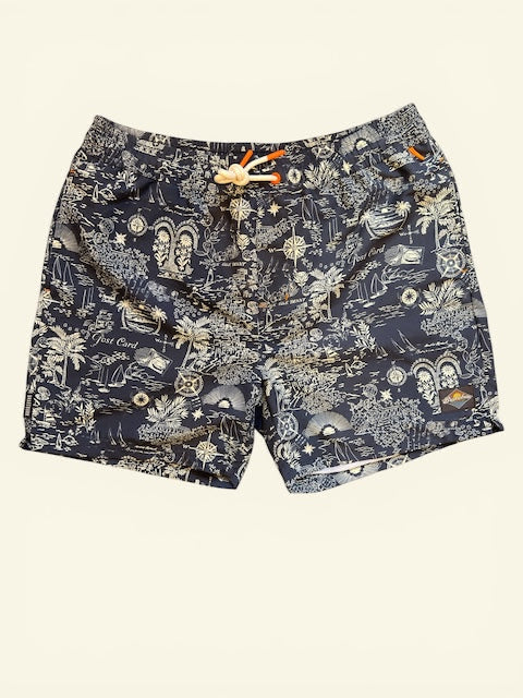 Herren Badehose navy Print Brakeburn Vintage Swim Shorts