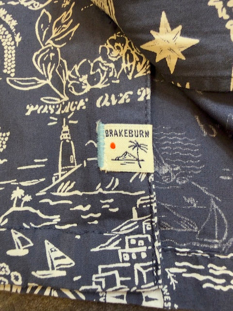 Vintage Herrenhemd navy leicht Baumwolle Kurzarm
