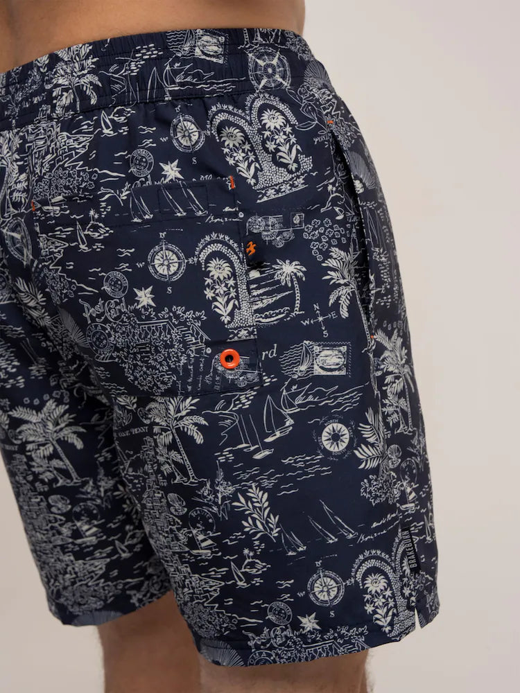 Brakeburn Swim Shorts blau mit Kordelzug und Taschen