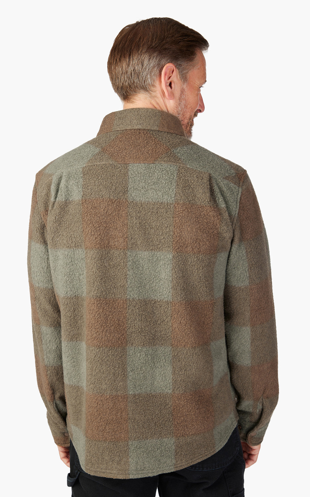 Hemd Bowery L/S Arctic Stretch Fleece - Bison/Olive Surplus - Dotty&Dan