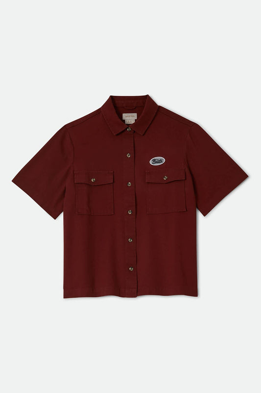 Brixton Mechanics Workwear Hemd Dark Brick mit gesticktem Brustpatch