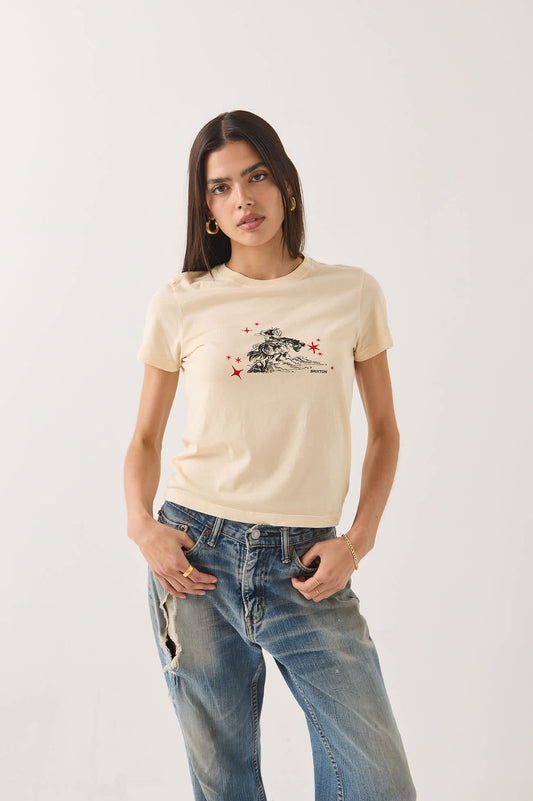 Brixton Mid Century Ranch Damen T-Shirt Whitecap mit Vintage Western Print
