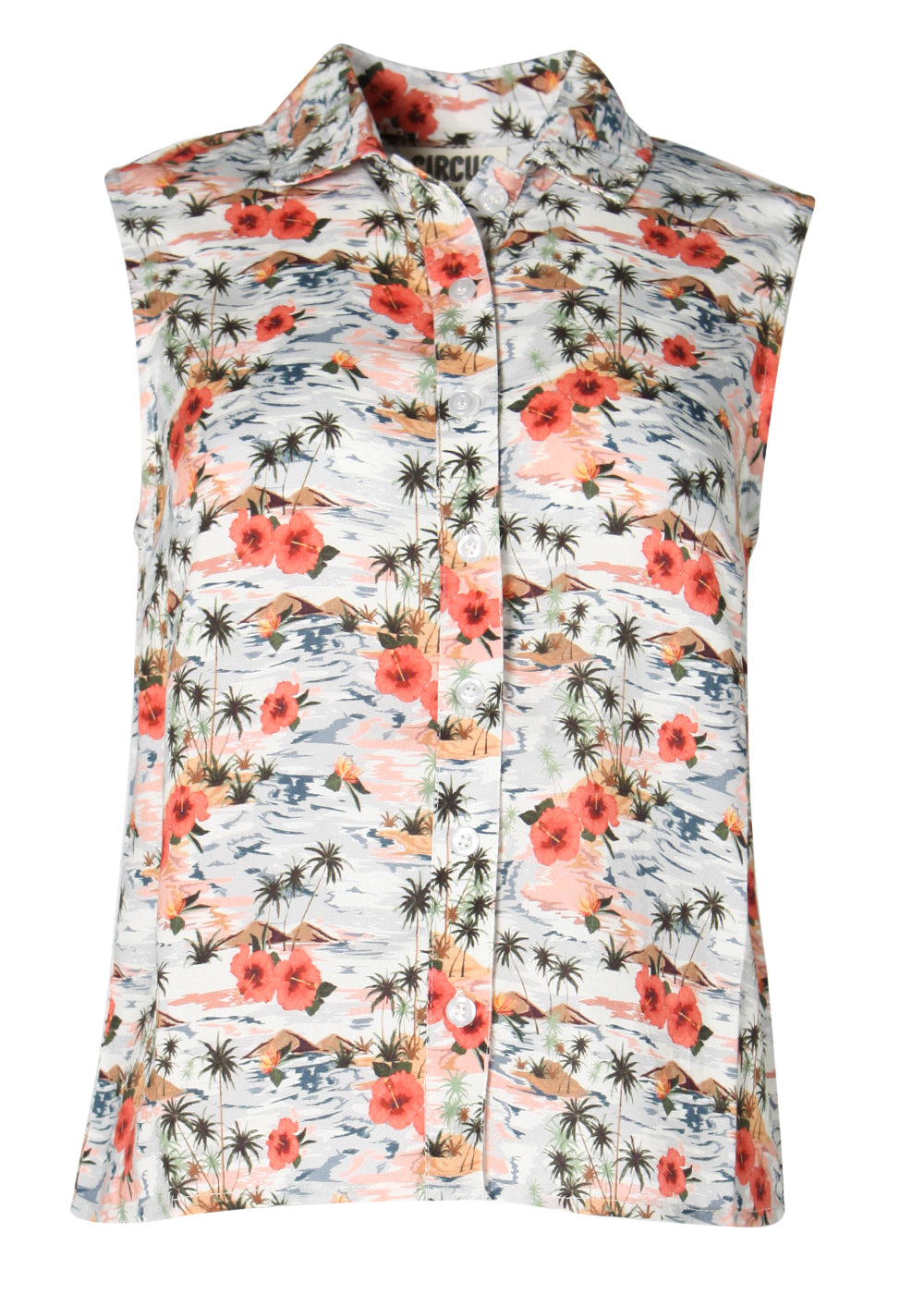 retro Strandbluse - Palmendruck - Dotty&Dan