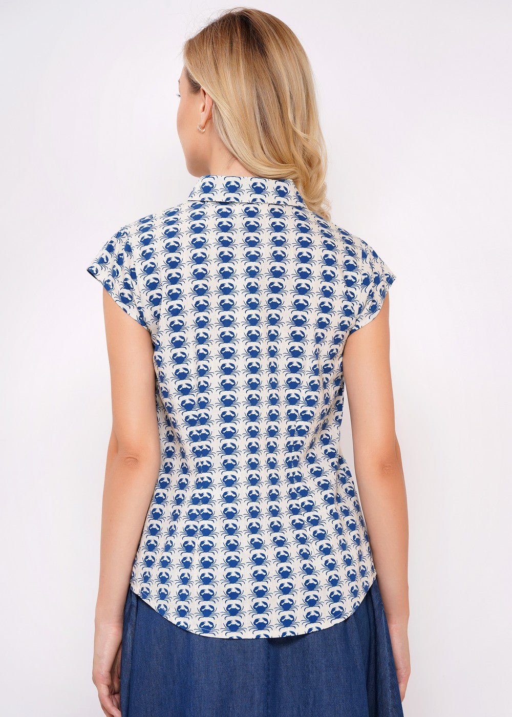 Sommerbluse aus Baumwolle mit Krabbenmotiv – Circus Clothing