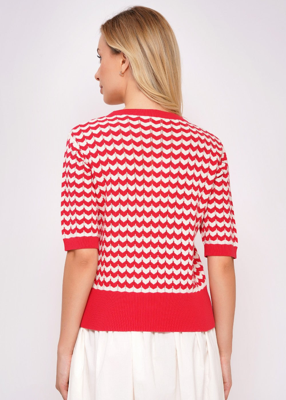 Rückansicht Vintage Strickpulli Hibiscus aus Organic Cotton