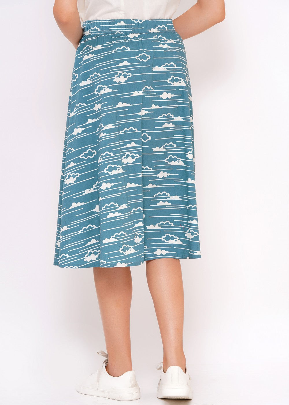 Damen Rock bequem Gummibund hinten Vintage Stil