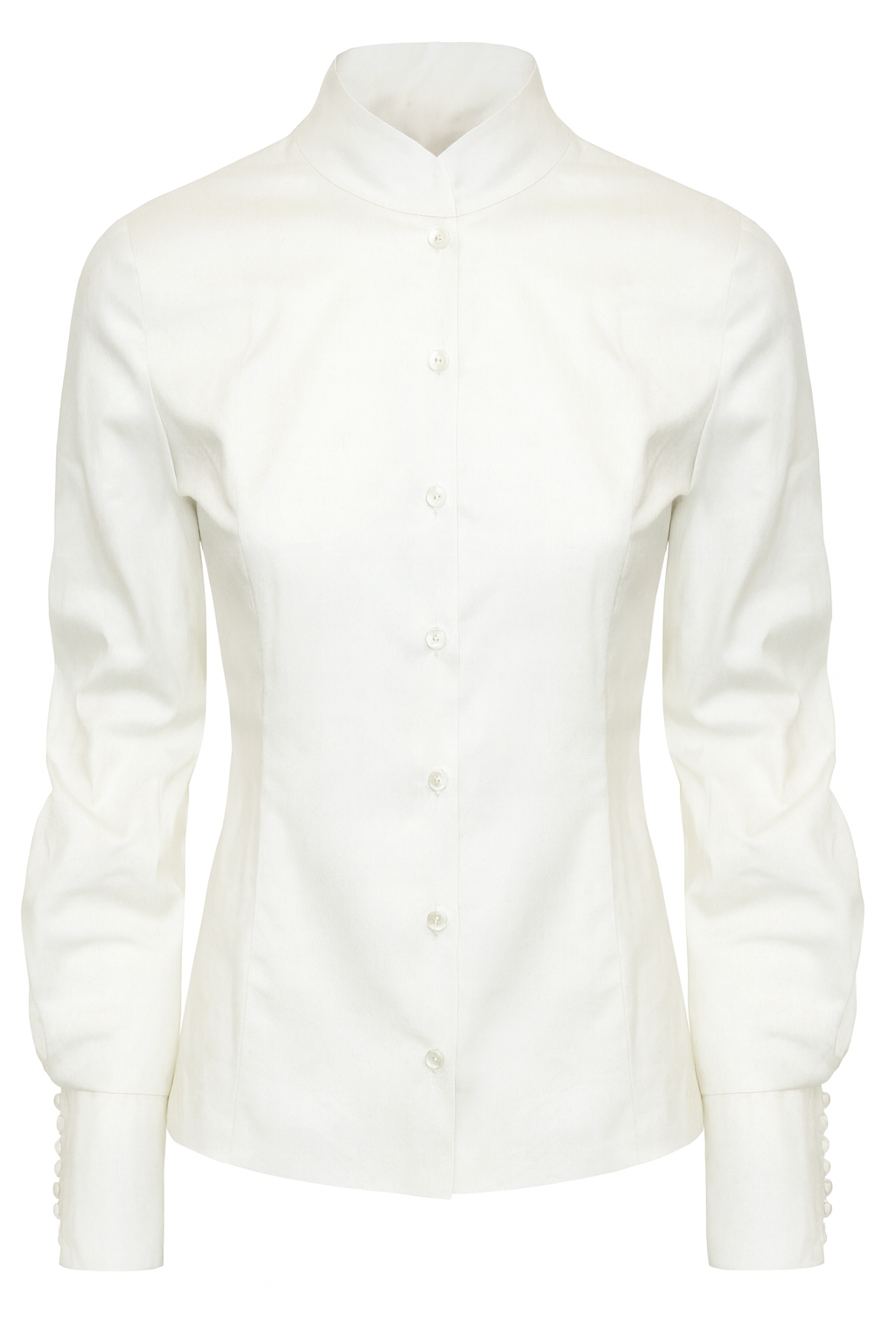 Femkit Bluse Edith White – elegante Damenbluse in Weiß mit Stehkragen