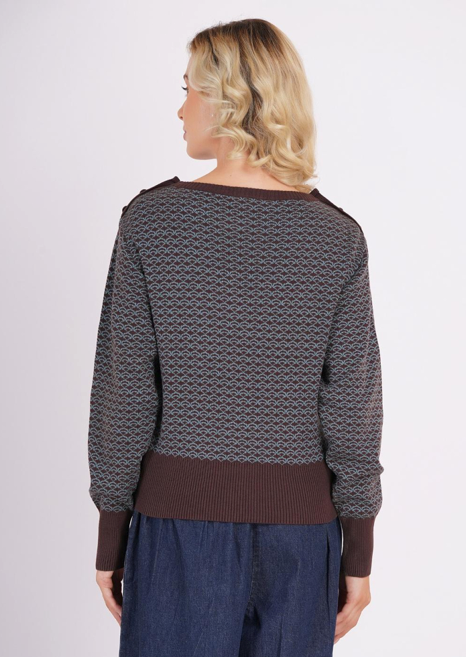Circus Clothing Geo Strickpullover Chocolate mit Duffle Knöpfen – weiteres Produktbild 2