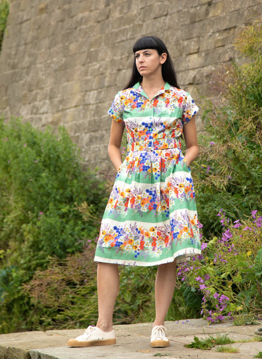 Louise Dress - green edible flowers - Dotty&Dan