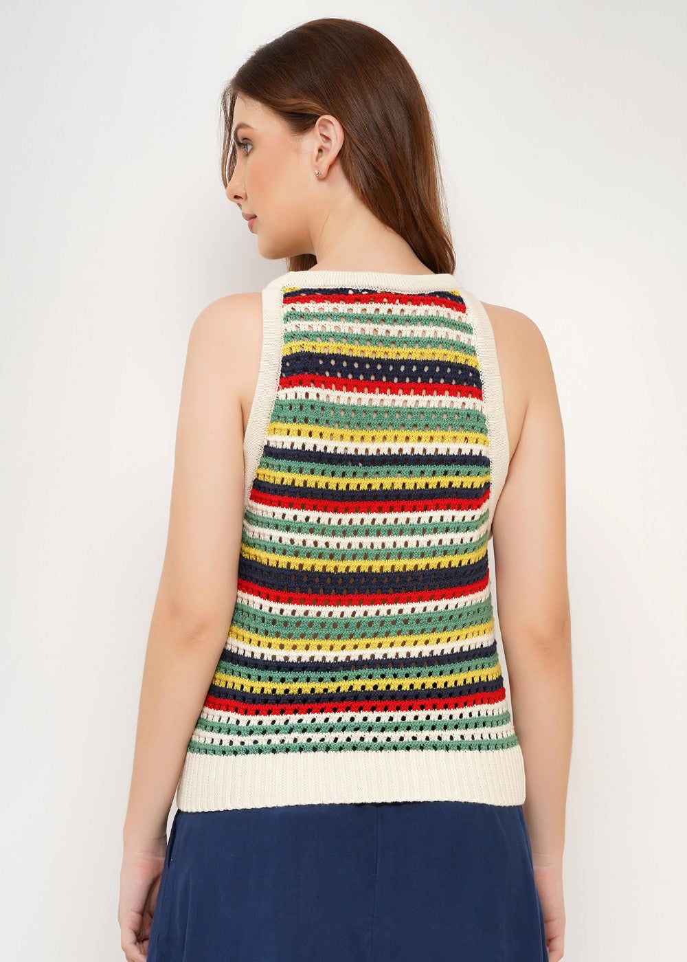 Gestricktes Vintage Tank Top Damen Rückansicht, About Betty Baumwolle