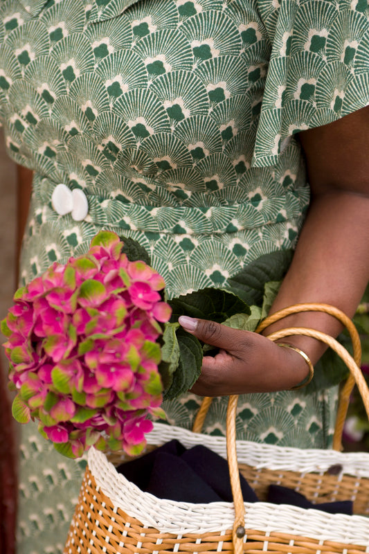 Art Déco Kleid in Grün mit femininer Silhouette