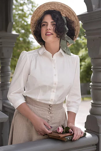 The Bookworm Blouse - Crisp white cotton - Dotty&Dan