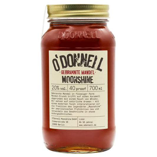 O’Donnell Moonshine Gebrannte Mandel – nussiger Likör im Mason Jar, inspiriert vom Jahrmarkt-Klassiker