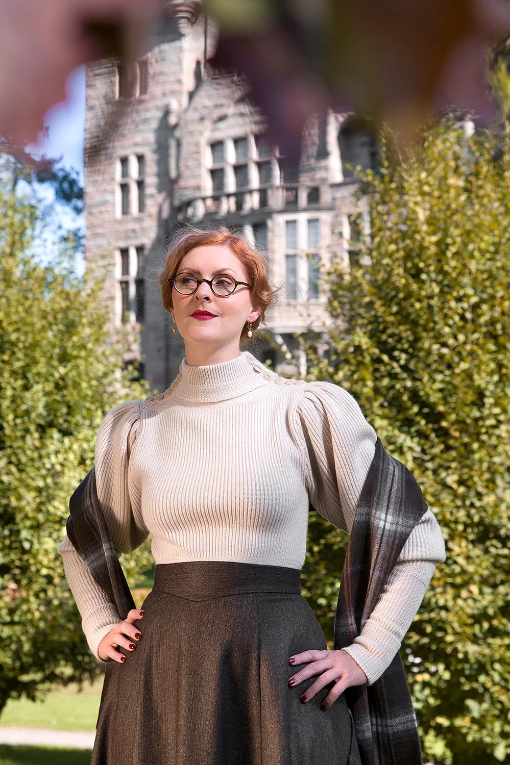 The Edwardian Cycling Sweater - Antique white mélange wool - Dotty&Dan