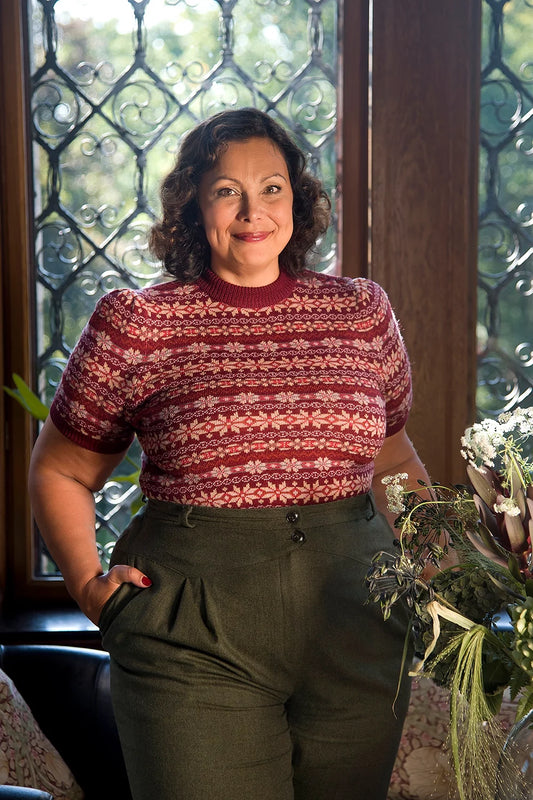 The Fairest Knit Top - Maroon mélange wool - Dotty&Dan