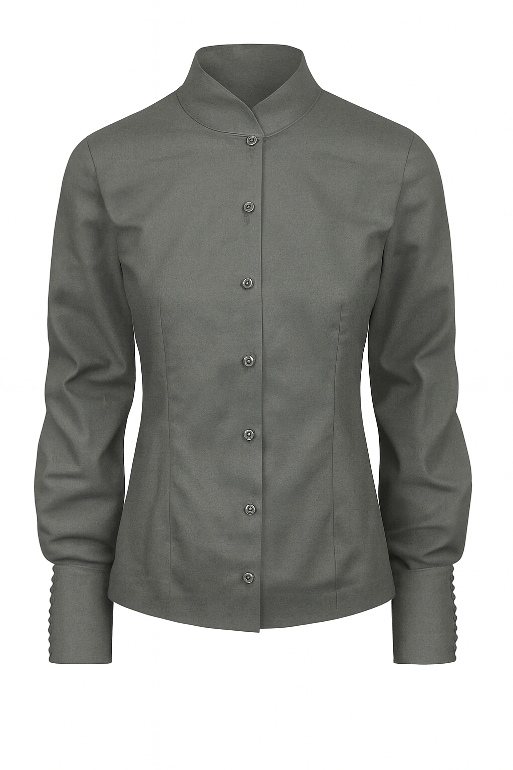 Femkit Bluse Edith Grey – klassische Damenbluse in Grau mit Stehkragen