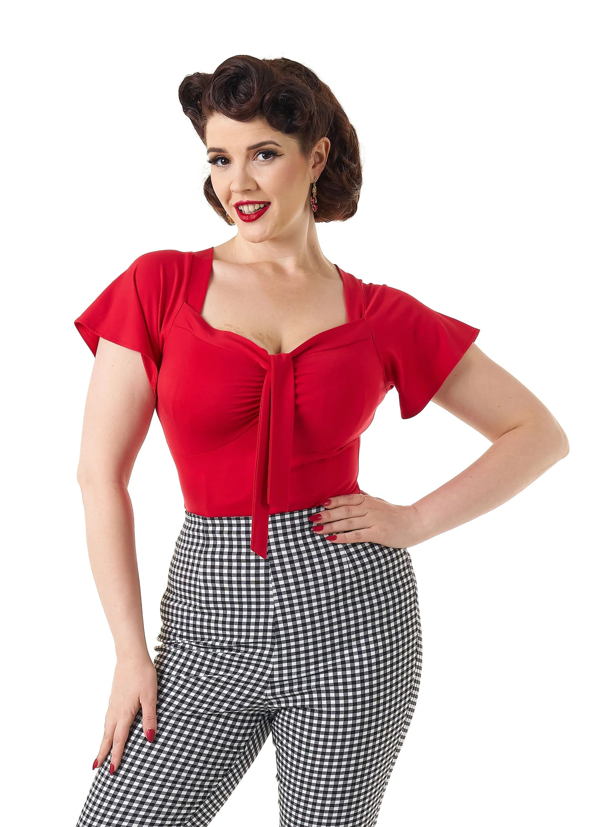 Pretty Tie Top - red - Dotty&Dan