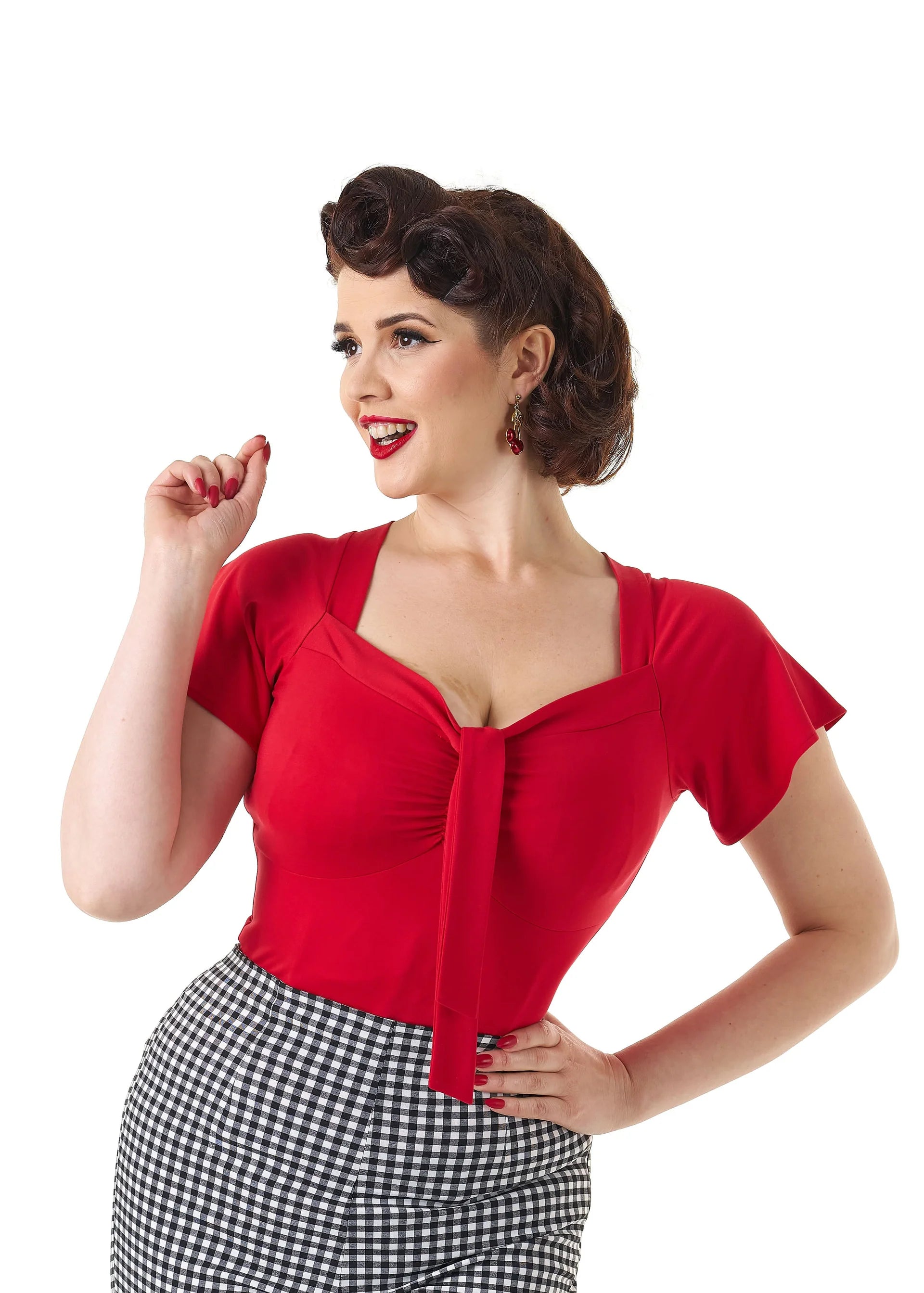 Pretty Tie Top - red - Dotty&Dan