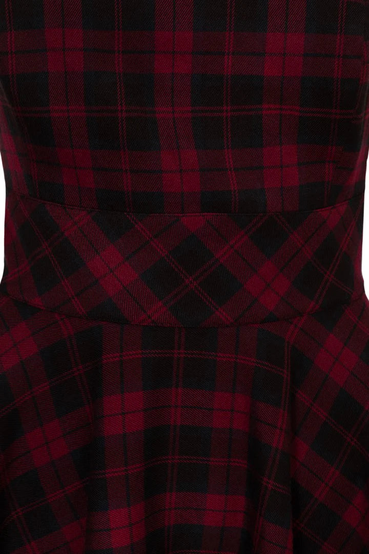 Carmina Pinafore Dress - burgund tartan - Dotty&Dan