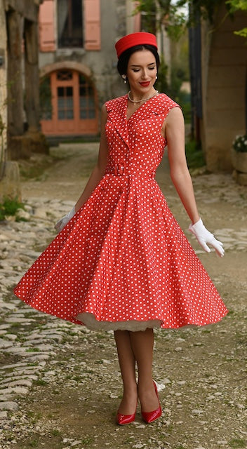 Swingkleid Polka Dot Hannah - red - Dotty&Dan