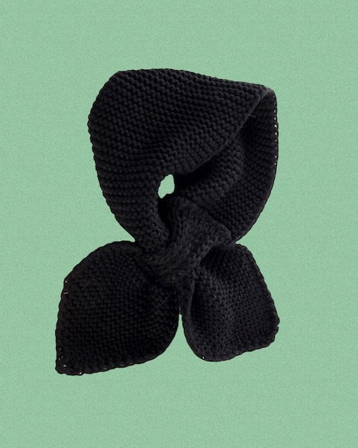 Gestrickter Steckschal schwarz im Vintage Stil – Damen Retro Mode