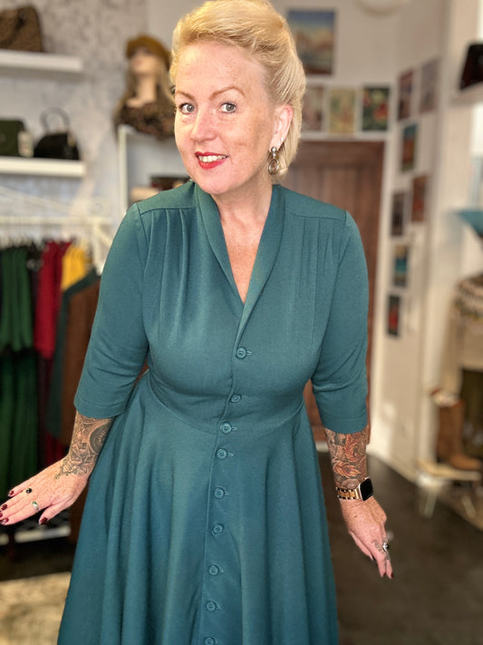 D´Laine Dress - petrol gabardine - Dotty&Dan