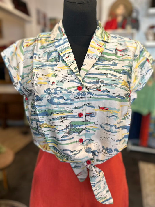 Blouse Peggy - ivory lighthouse top - Dotty&Dan